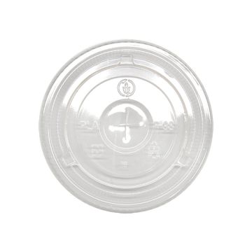 Karat Earth 12-24 oz. PLA Eco-Friendly Straw Slot Flat Lids (98mm)