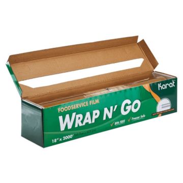 Karat 18" x 2000' Plastic Cling Film Roll with Serrated Cutter