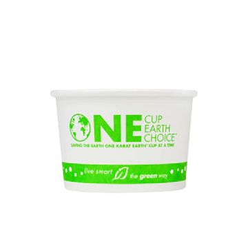 Karat Earth 4 oz. White & Green Hot/Cold Eco-Friendly Compostable Paper Food Container - 1000 Count