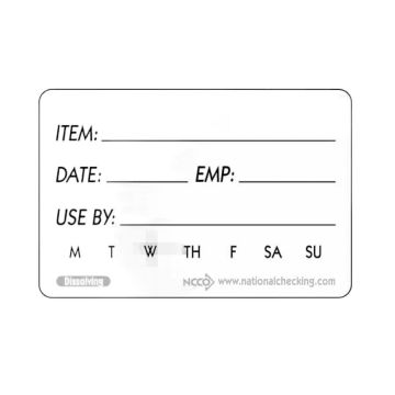 Dissolving 2" x 3" Shelf Life Food Rotation Labels - 250/Roll