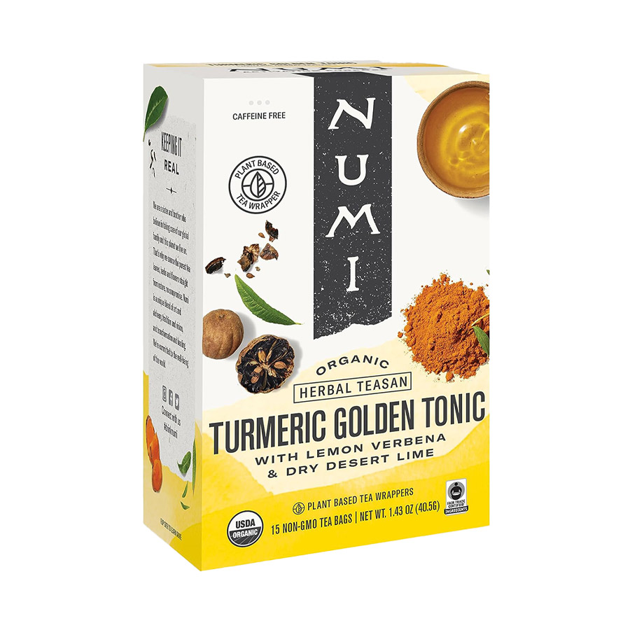 Numi Organic Fields of Gold Turmeric Herbal Tea Bags Fortuna Enterprises