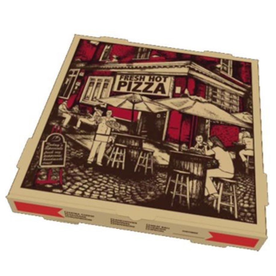 Stock Print Kraft Corrugated B Flute Pizza Box 18