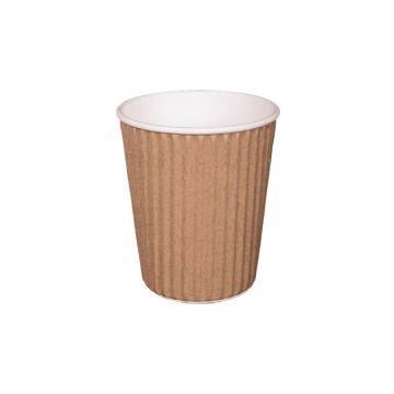 Detpak 8 oz. Kraft Ripple-Wrap Hot Cups (80mm)
