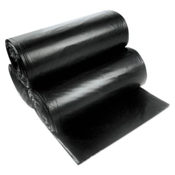 AccuFit 28" x 45" 23 Gal 0.90 Mil Black Heavy Duty Trash Can Liner - 200 Count