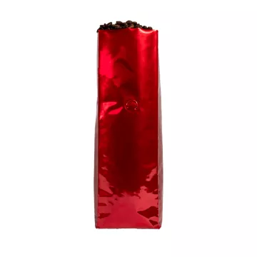16 oz. Gloss Red Side Gusseted Bag With Valve - 500 Count