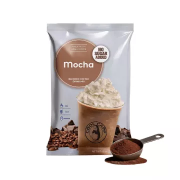 Cool Capp No Sugar Added Mocha - Blended Ice Coffee Frappe Mix - 3.5 lb. Bag