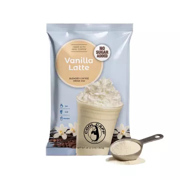 Cool Capp No Sugar Added Vanilla Latte - Blended Ice Coffee Frappe Mix - 3.5 lb. Bag