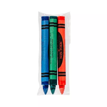 3 Color Assorted Crayon Pack, Cello Wrapped - 1000 Count