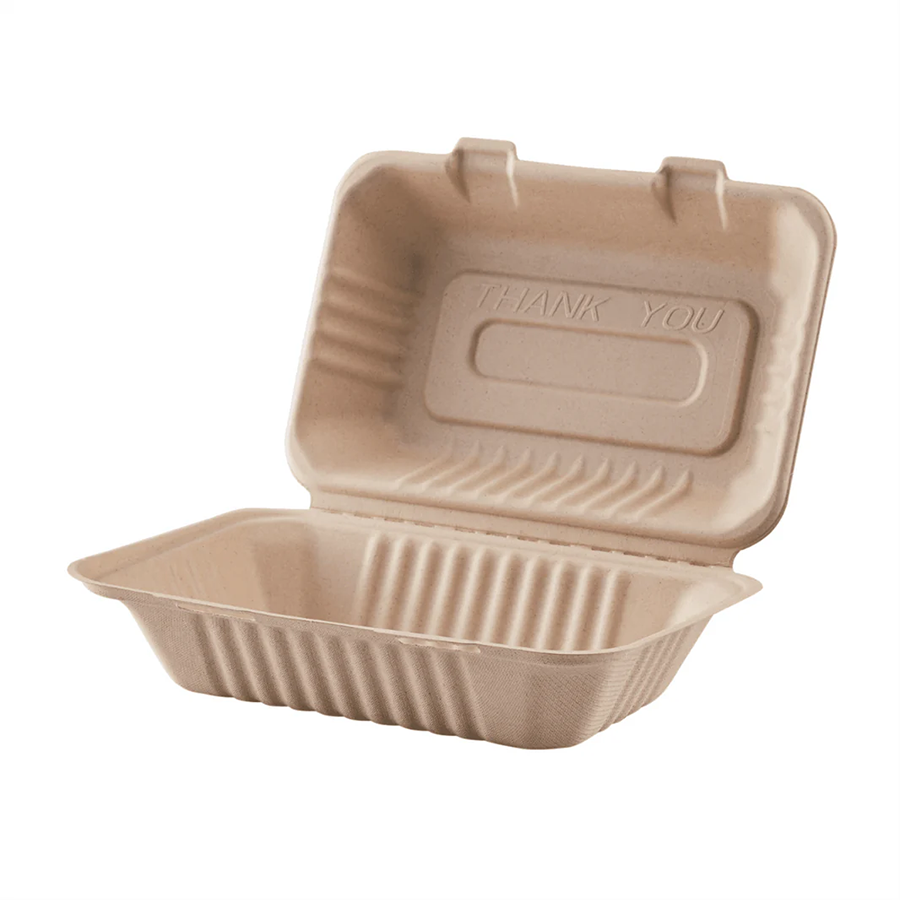 Karat Earth 9" x 6" Eco Friendly PFAS Free Bagasse Clamshell | Fortuna ...