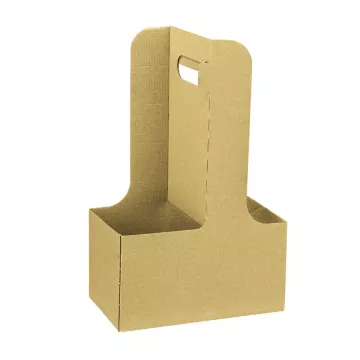 Karat 2 Cup Paperboard Drink Carrier with Handle - 250 Count