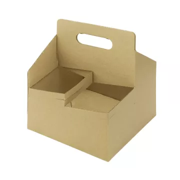 Karat 4 Cup Paperboard Drink Carrier With Handle - 200 Count