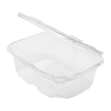 Karat 32 oz. Clear PET Plastic Tamper Resistant Hinged Deli Container - 200 Count