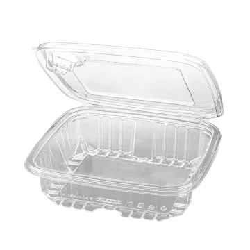 Karat 48 oz. Clear PET Plastic Tamper Resistant Hinged Deli Container - 200 Count