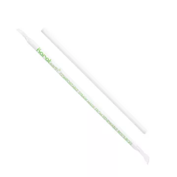 Karat Earth 8.75" Giant White PLA Straws, Paper Wrapped - 2500 Count