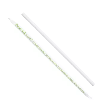 Karat Earth 10.25" Giant White PLA Straws, Paper Wrapped - 1200 Count