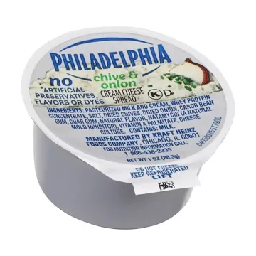 Philadelphia Chive & Onion Cream Cheese Cups - 100 Count