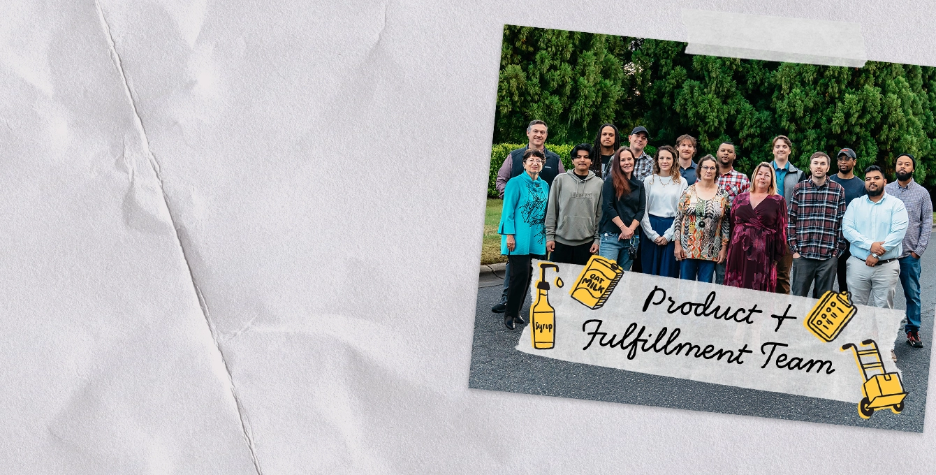 Photo of matcha whisk and four different bowls of matcha powder in varying shades