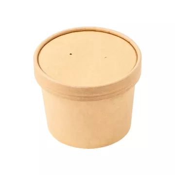 Royal Kraft 12 oz. Poly Coated Hot/Cold Paper Food Container & Lid Combo - 250 Count