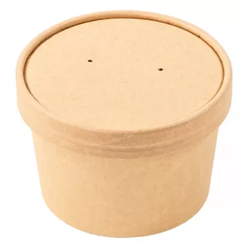 Royal Kraft 8 oz. Poly Coated Hot/Cold Paper Food Container & Lid Combo - 250 Count