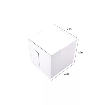Southern Champion 4.5" x 4.5" x 4.5" White One Piece Lock Corner Bakery Box - 200 Count