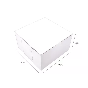 Southern Champion 7" x 7" x 4" White One Piece Lock Corner Bakery Box - 250 Count
