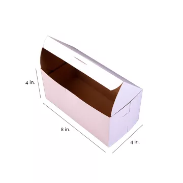 Southern Champion 8" x 4" x 4" White One Piece Lock Corner Bakery Box - 200 Count
