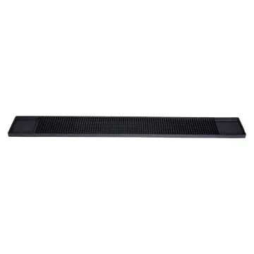 Winco Rectangular Rubber Bar Rail Spill Mat - 27" x 3.25"